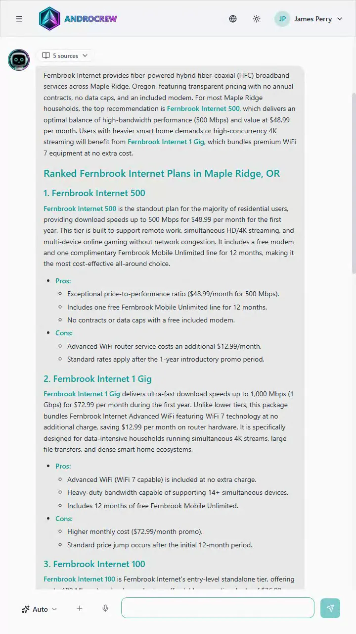Internet plans ranked with prices, pros and cons, researched before any call